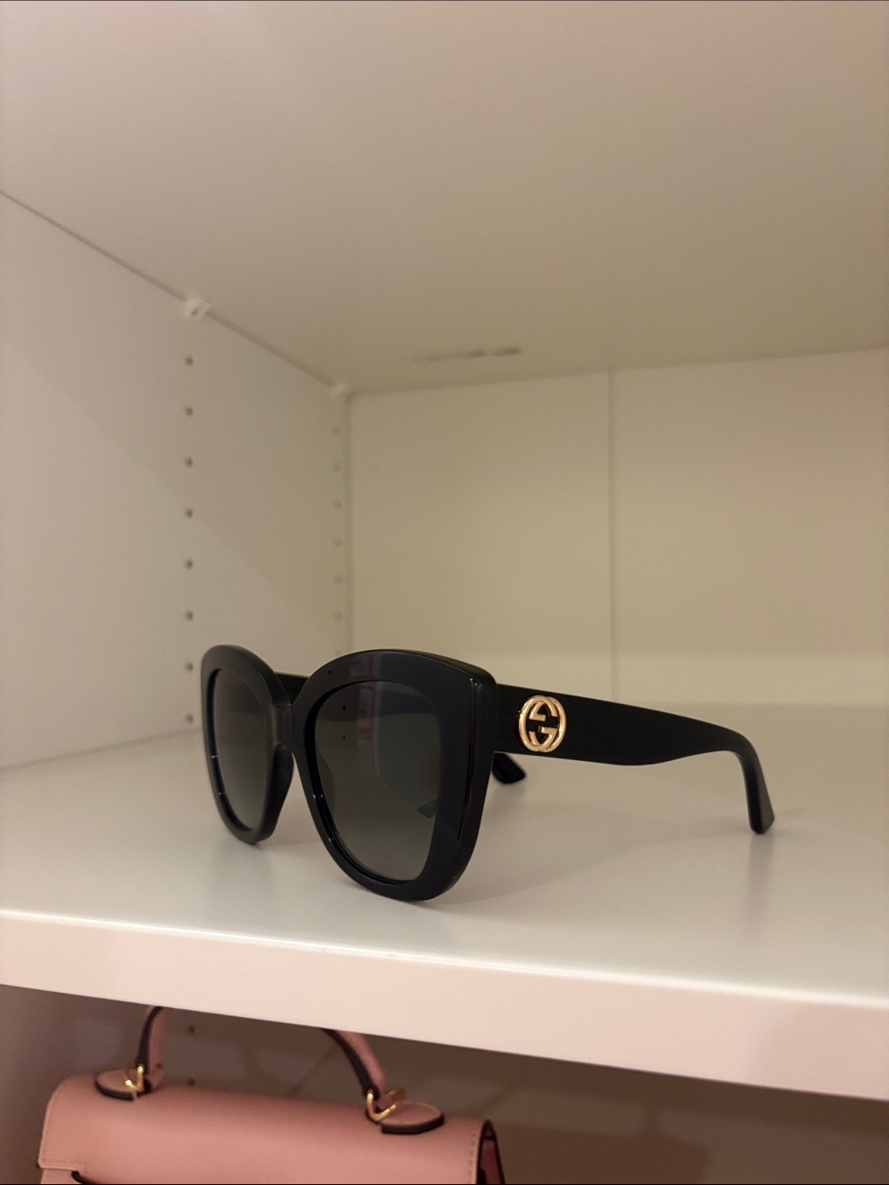 Gucci Black Sunglasses with Gold Logo Accent